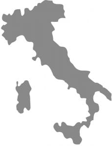 A silhouette of Italy